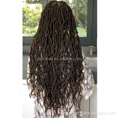 Synthetic Soft Goddess Braiding Dreadlocks Hair Wholesale Nu Loc Crochet Hair 36 24 18 Inches Faux Locs Extension